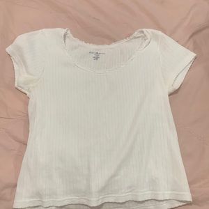 white brandy ruffle top